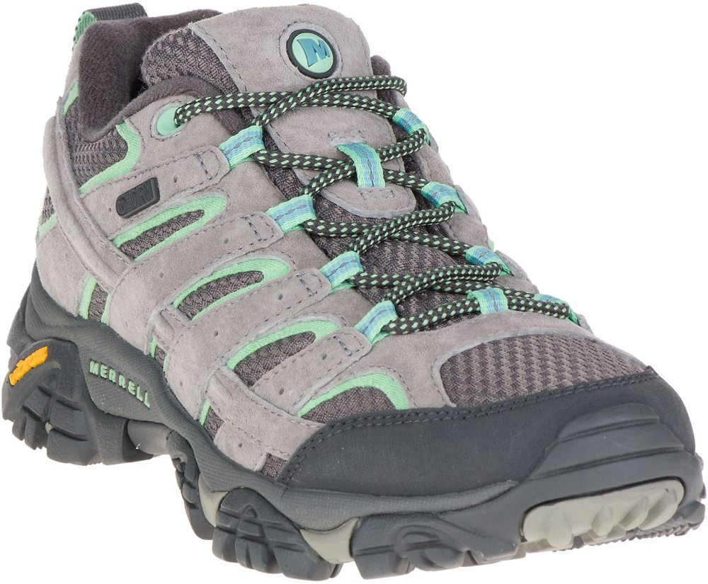 Buty Trekkingowe Merrell Damskie Szare/Mięta - Moab 2 Waterproof - 790386-HYI